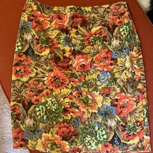 Talbots fall color floral skirt size 8 p